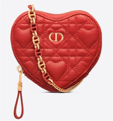 dior heart pouch with chain